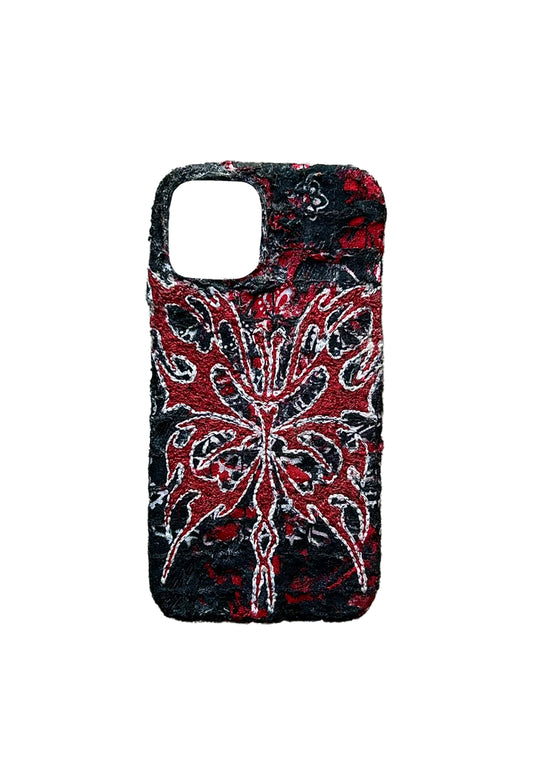 Boro iPhone 13 Case - Red/Black "Cyber Butterfly"