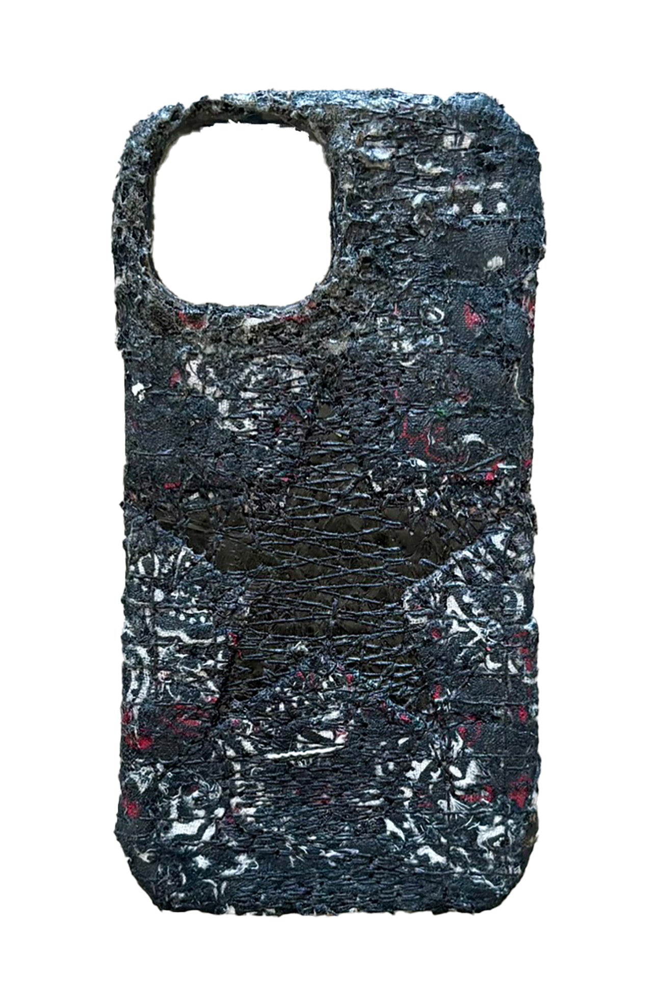 Boro iPhone 15 Case - Black/Red "Black Snakeskin Star Repaired"