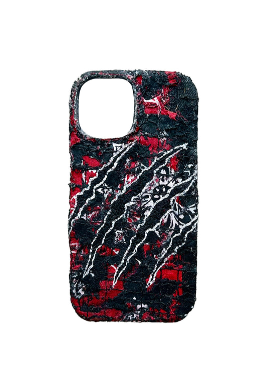 Boro iPhone 15 Case - Red/Black "Claw Marks"