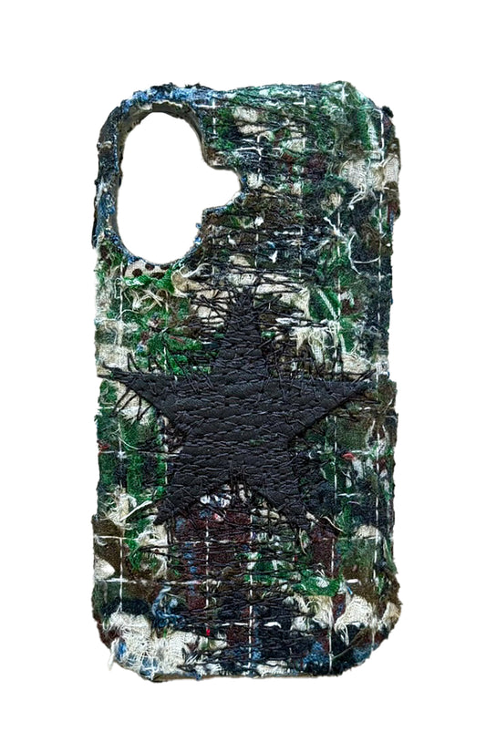 Boro iPhone 16 Case - Camo "Leather Star Repaired"