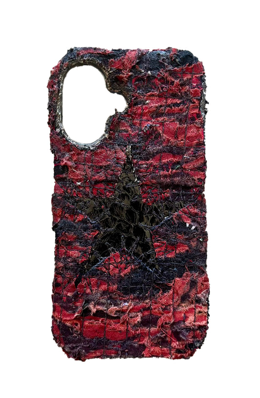 Boro iPhone 16 Case - Black/Red Tiger "Black Snakeskin Star"
