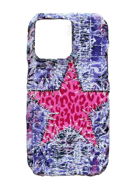 Boro iPhone 15 Pro Max Case - "Pink Leopard Star"