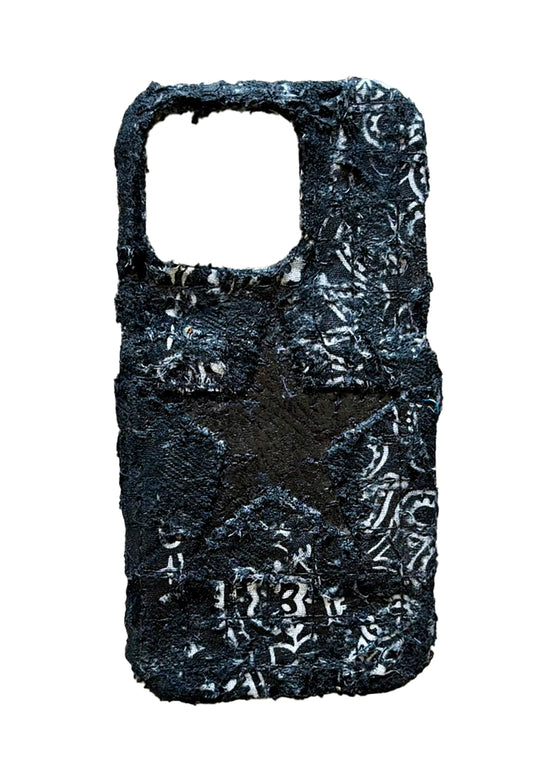 Boro iPhone 15 Pro Case - "Black Leather Star"