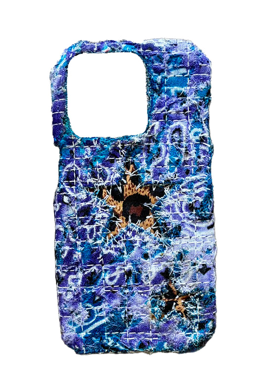 Boro iPhone 15 Pro Case - "Blue Cheetah Stars"