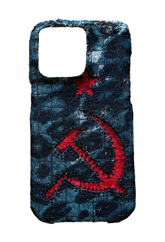 Boro iPhone 15 Pro Max Case - Black Leopard "Hammer n Sickle"