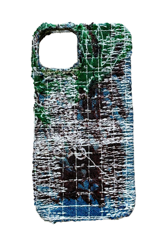 Boro iPhone 15 Plus Case - "Green & Brown Mummy"