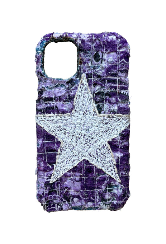 Boro iPhone 15 Pro Max Case - Purple Star Embroidery