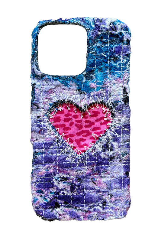 Boro iPhone 16 Pro Max Case - "Pink Leopard Heart"