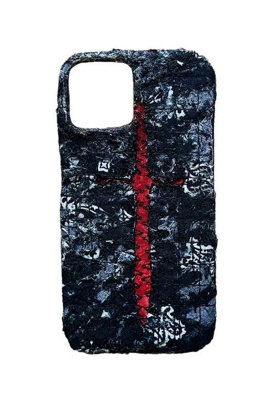 Boro iPhone 14 Case - Grey-Scale "Red Dagger"