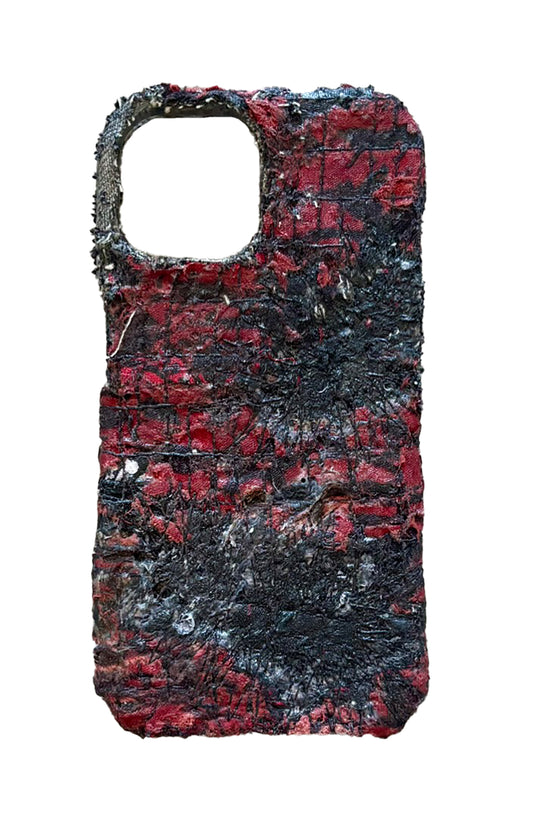 Boro iPhone 15 Case - Black/Red Tiger "Repaired"