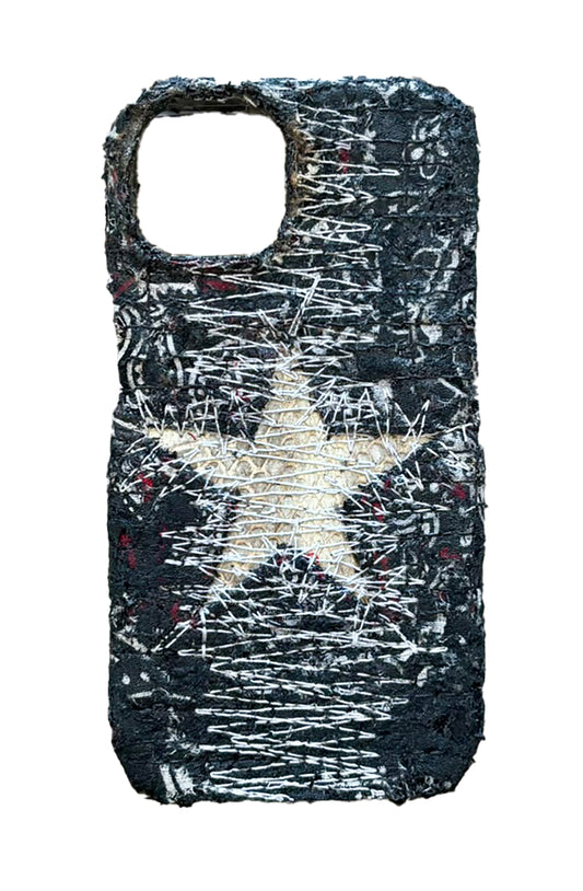 Boro iPhone 14 Case - Black/Red "White Snakeskin Star Repaired"