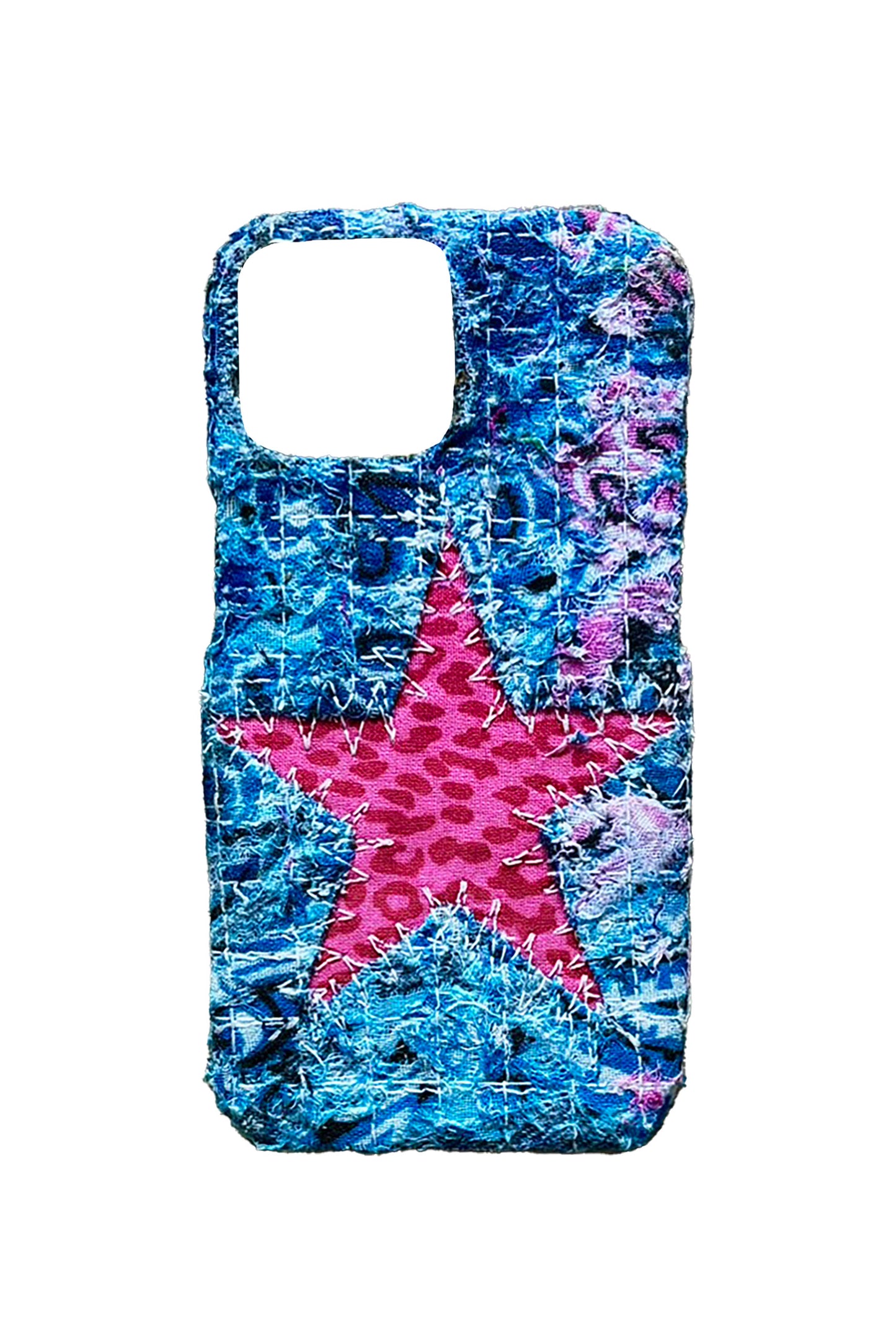 Boro iPhone 15 Case - Double Blue & Pink Cheetah Star