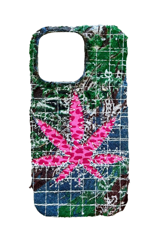 Boro iPhone 14 Pro Max Case - Green/Brown "Pink Cheetah 420"