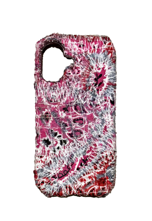 Boro iPhone 16 Case - Repaired Hot Pink/Red