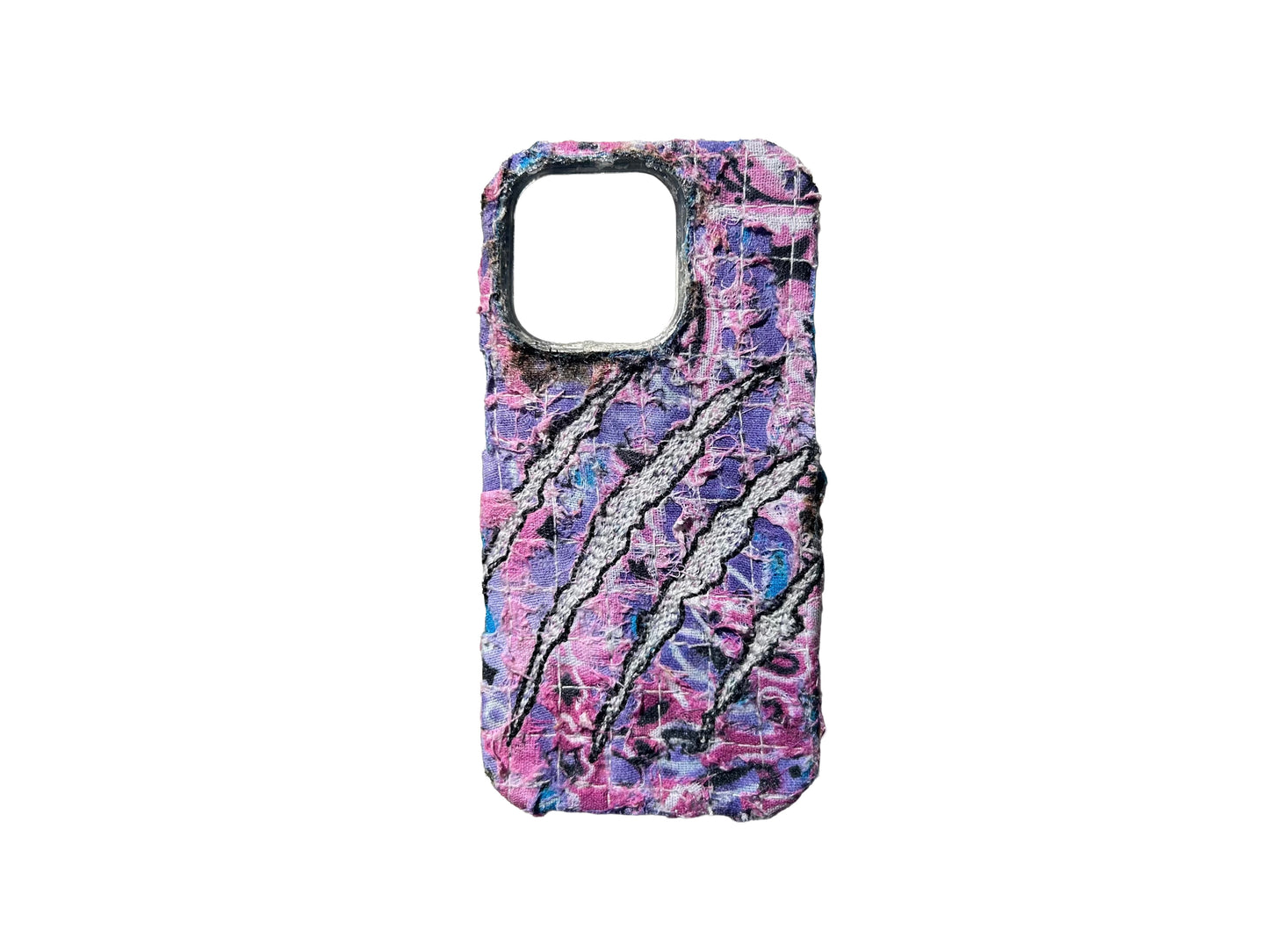 Boro iPhone 16 Pro Case - Embroidered Claw Marks "Cotton Candy" Colorway