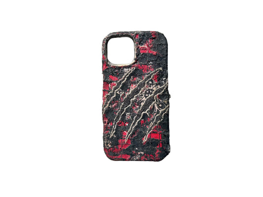 Boro iPhone 15 Case - Red/Black "Claw Marks"