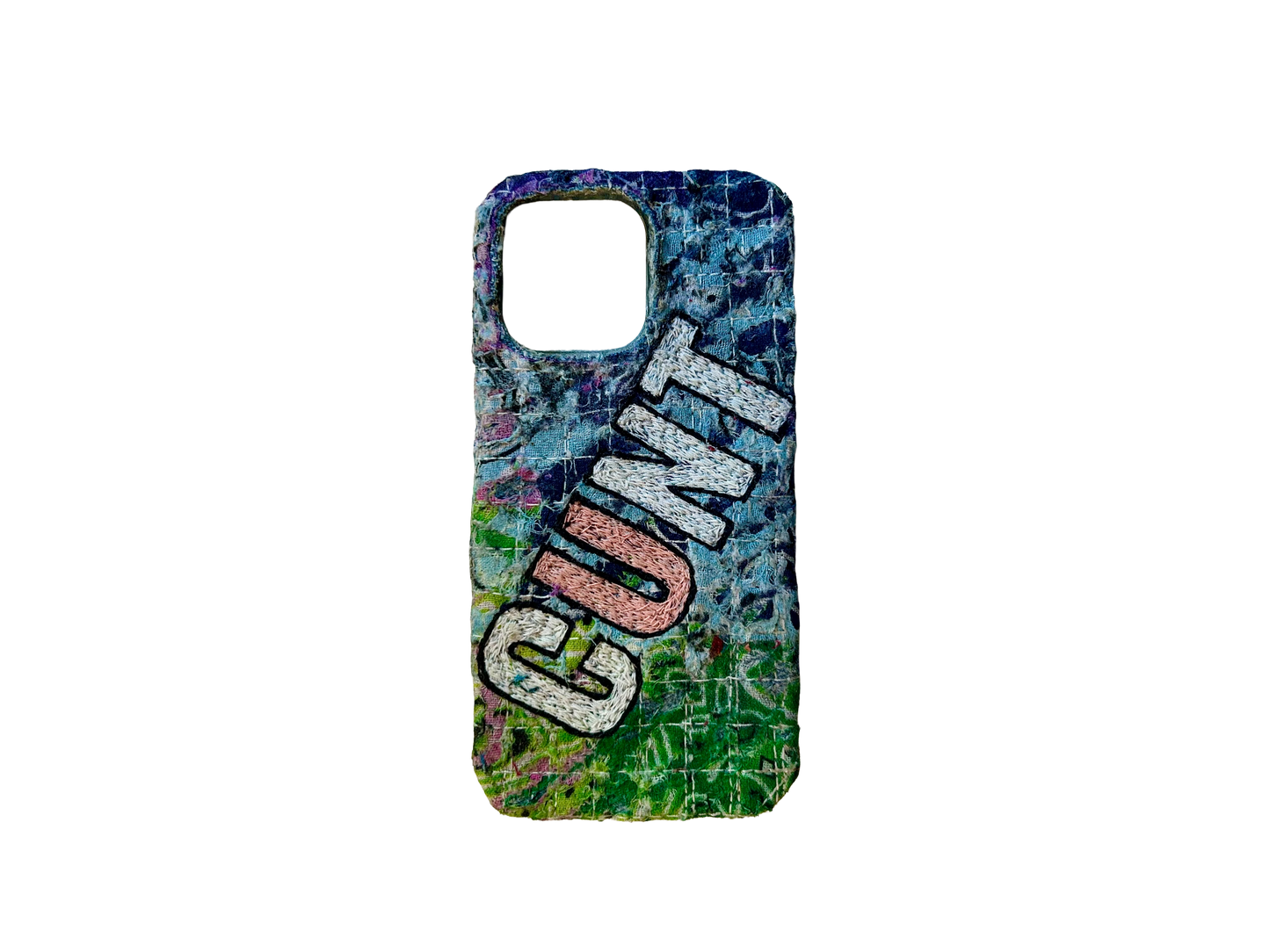 Boro iPhone 15 Pro Max Case -Green/Blue/Purple  "Cunt”