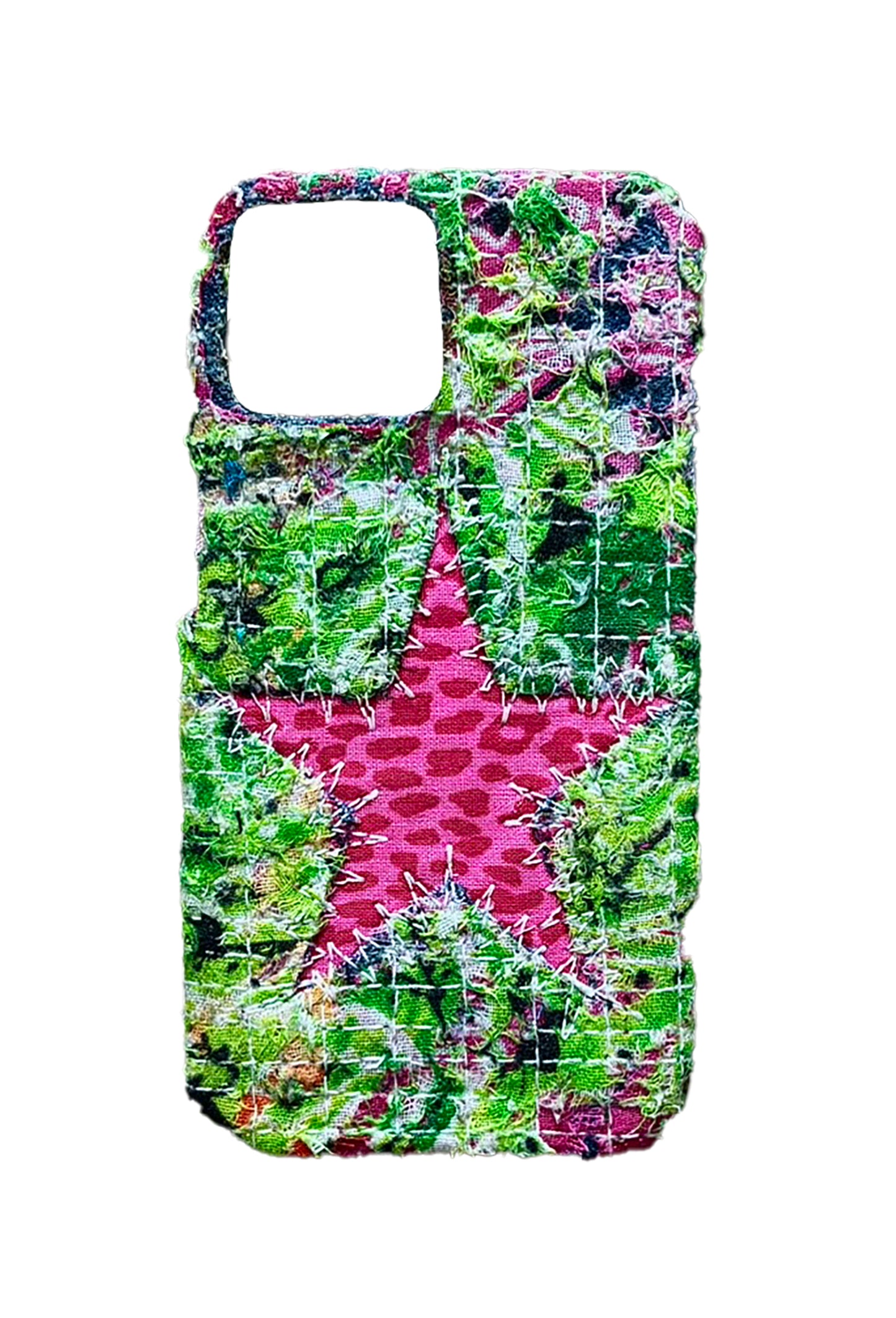 Boro iPhone 14 Case - Pink Cheetah Print Star "Psychedelic"