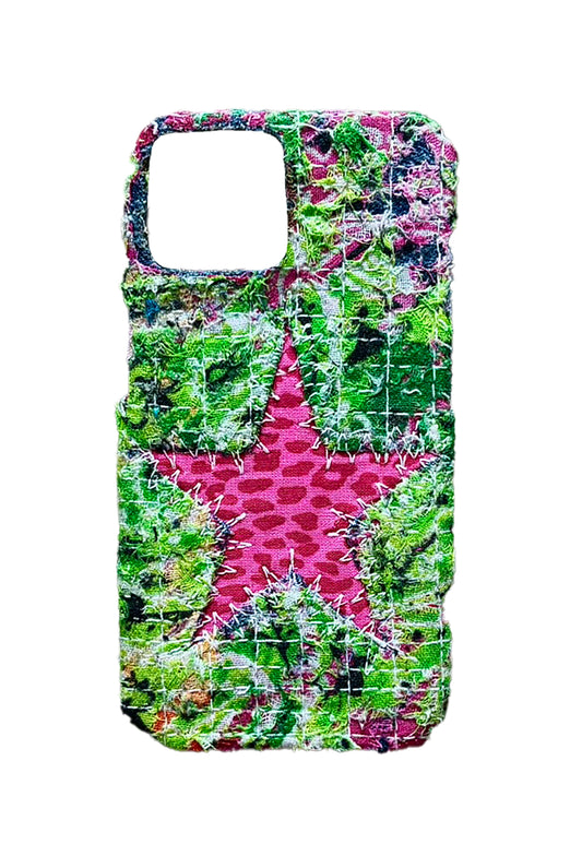 Boro iPhone 14 Case - Pink Cheetah Print Star "Psychedelic"